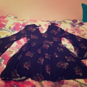 Black Fit-flare with lace detail